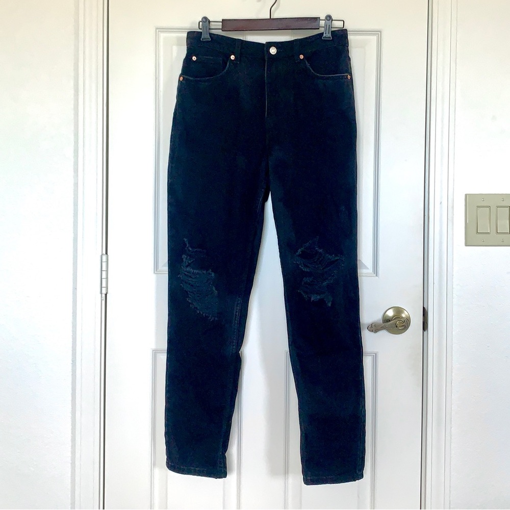 Distressed Black Denim Pants